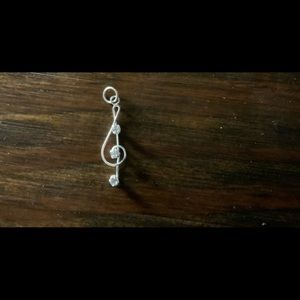 Women’s silver music note necklace charm